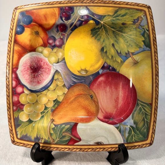 Rare Replacement Decorative Italian Ceramics Company Fruit Square Made in Italy - Picture 1 of 7